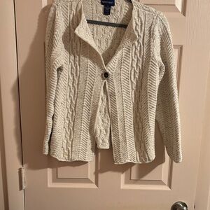 Splendor Off-White Cable Knit Cardigan